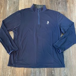 Greyson Clothiers Tate Mockneck golf quarter-zip in maltese navy blue, men’s XXL